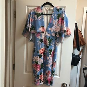 Floral midi length cocktail dress